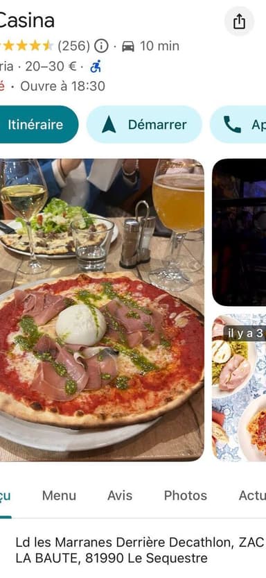 Fiche Google Maps de La Casina avec +143 nouveaux avis